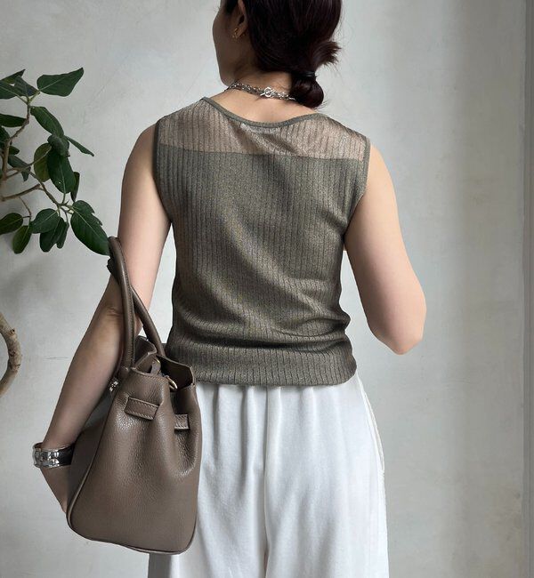  「【WEB限定】シアー切替ノースリプルオーバー」|ニット・セーター|