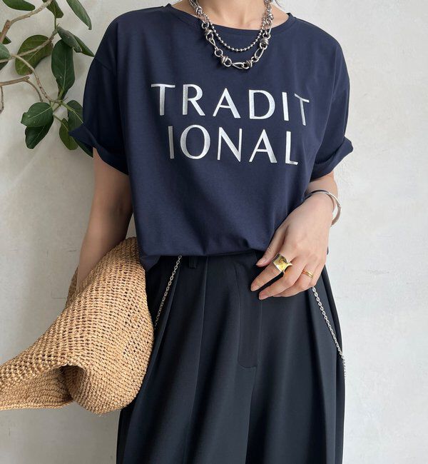  「【WEB限定】TRADITIONAL箔プリントTEE」|Tシャツ・カットソー|ネイビー