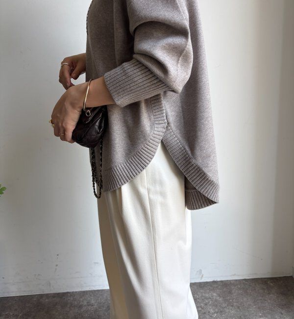  「【WEB限定】配色ダブル衿ニットトップス」|ニット・セーター|