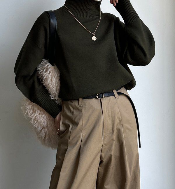  「【WEB限定】配色ダブル衿ニットトップス」|ニット・セーター|