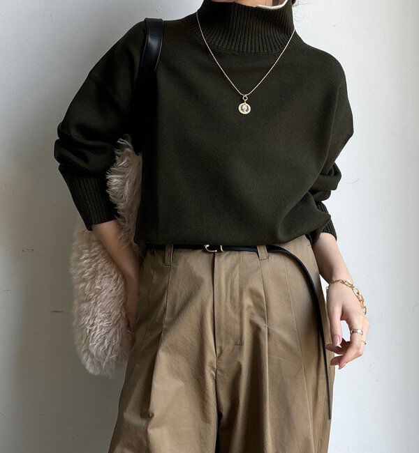  「【WEB限定】配色ダブル衿ニットトップス」|ニット・セーター|