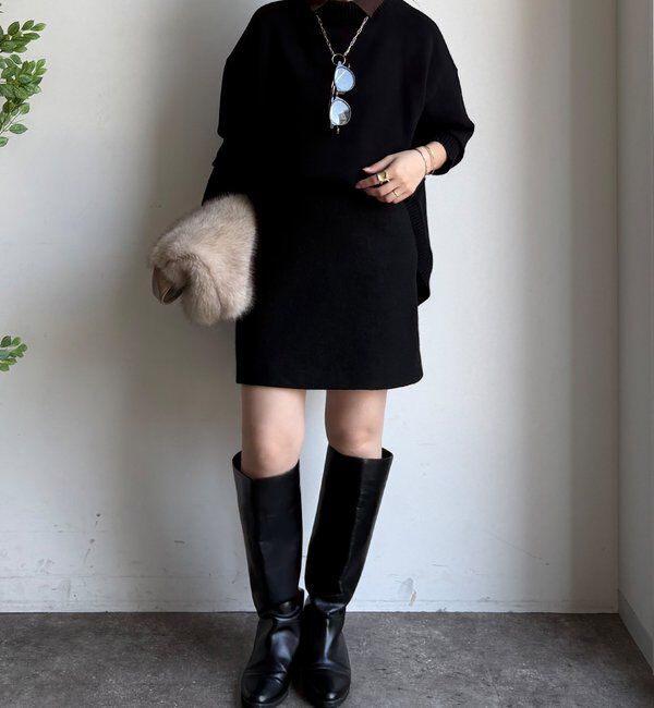  「【WEB限定】配色ダブル衿ニットトップス」|ニット・セーター|