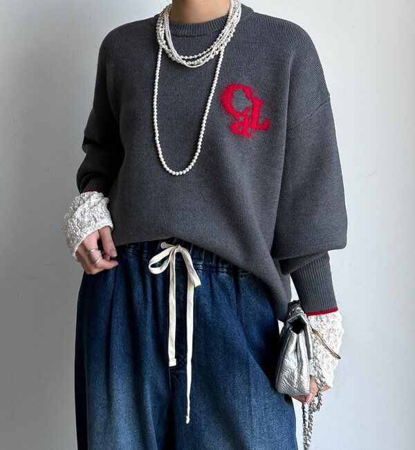  「【新色追加/WEB限定】フェザーロゴニット」|ニット・セーター|