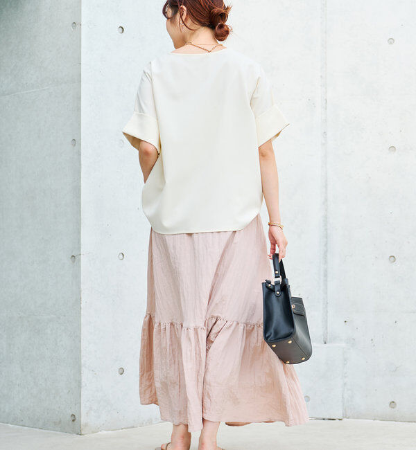  「《ウエストゴムでストレスフリー》ヴィンテージシワ加工スカート」|スカート|