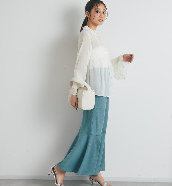  「《大人のふんわり涼しげスタイル》ラメドビースキッパーブラウス」|シャツ・ブラウス|