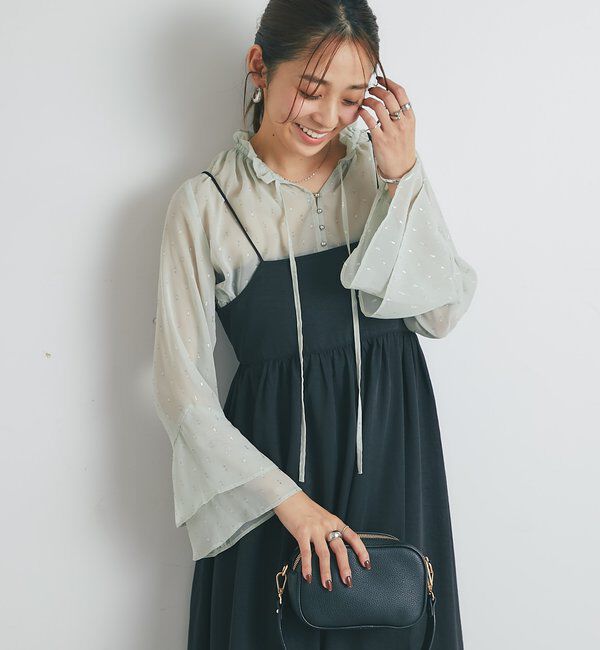  「《大人のふんわり涼しげスタイル》ラメドビースキッパーブラウス」|シャツ・ブラウス|