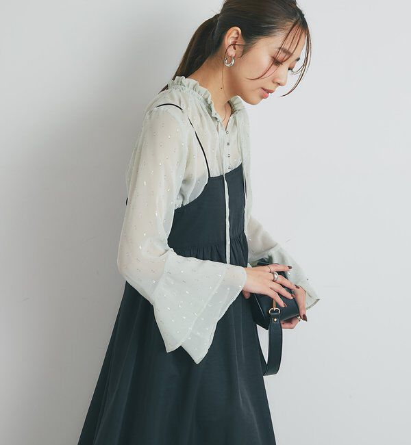  「《大人のふんわり涼しげスタイル》ラメドビースキッパーブラウス」|シャツ・ブラウス|