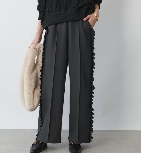  「《コーデのアクセントに◎》カットジョーゼットサイドフリルパンツ」|その他|