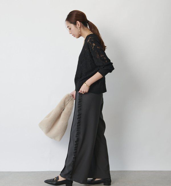  「《コーデのアクセントに◎》カットジョーゼットサイドフリルパンツ」|その他|