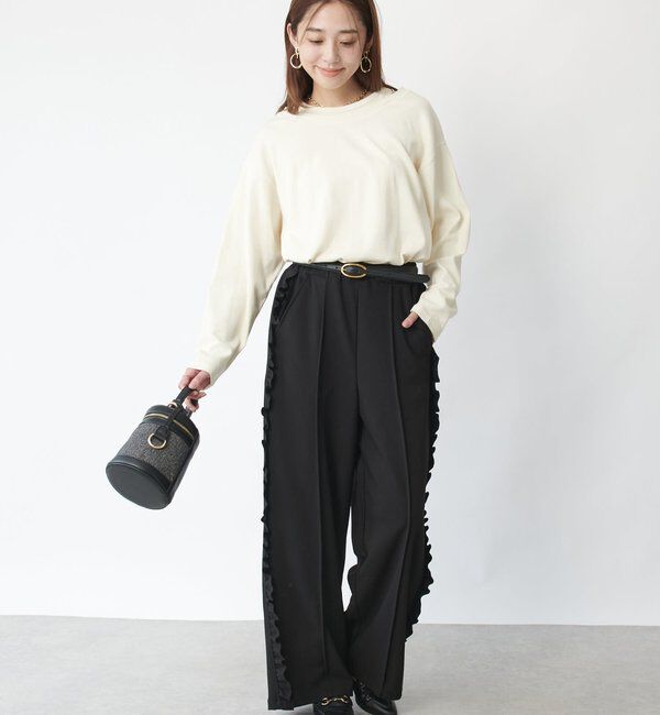  「《コーデのアクセントに◎》カットジョーゼットサイドフリルパンツ」|その他|
