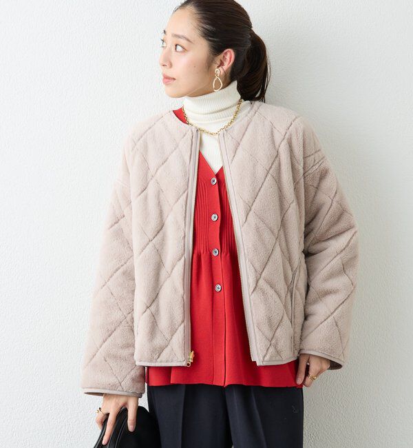  「《2WAY仕様◎》リバーシブルZIPファーキルトブルゾン」|その他|