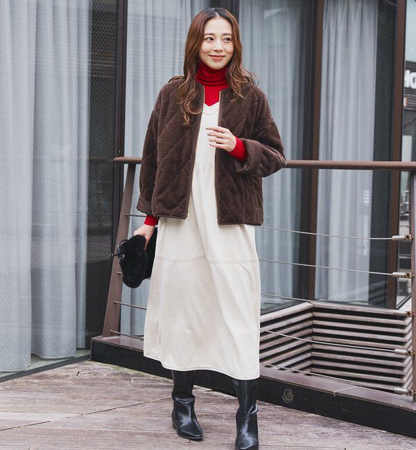  「《2WAY仕様◎》リバーシブルZIPファーキルトブルゾン」|その他|