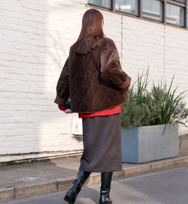  「《2WAY仕様◎》リバーシブルZIPファーキルトブルゾン」|その他|