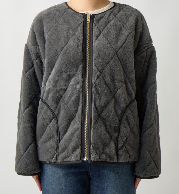  「《2WAY仕様◎》リバーシブルZIPファーキルトブルゾン」|その他|