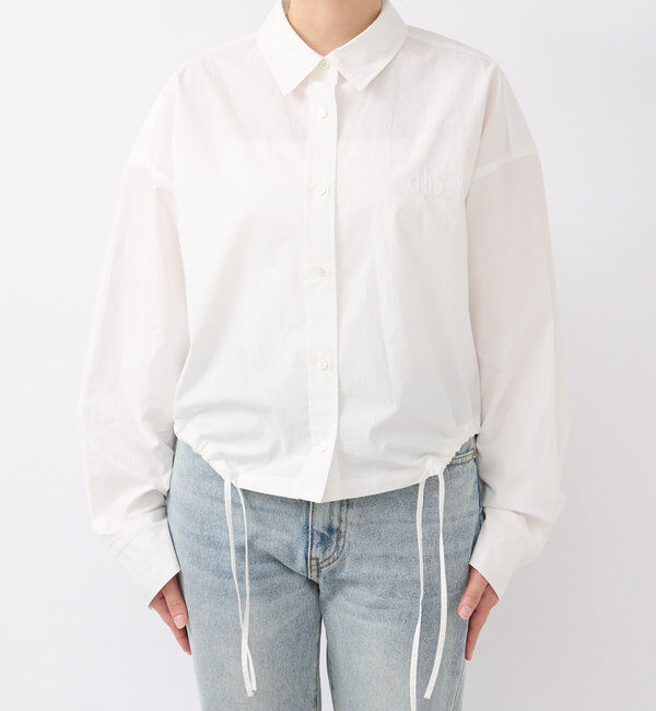  「【トレンドライクなデザイン】ロゴ刺繍ショートシャツ」|シャツ・ブラウス|