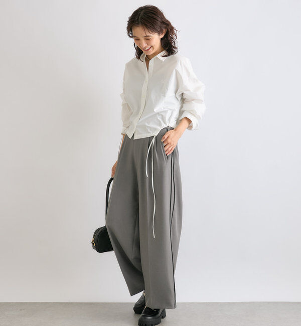  「【トレンドライクなデザイン】ロゴ刺繍ショートシャツ」|シャツ・ブラウス|