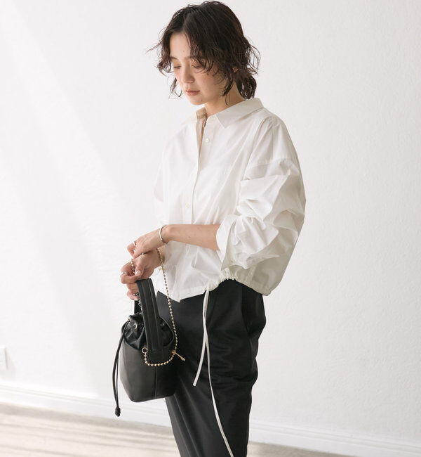  「【トレンドライクなデザイン】ロゴ刺繍ショートシャツ」|シャツ・ブラウス|