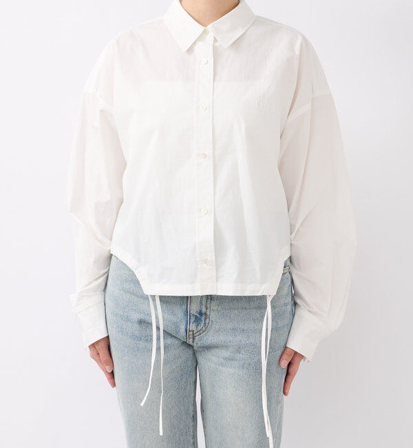  「【トレンドライクなデザイン】ロゴ刺繍ショートシャツ」|シャツ・ブラウス|