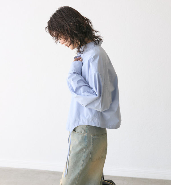  「【トレンドライクなデザイン】ロゴ刺繍ショートシャツ」|シャツ・ブラウス|