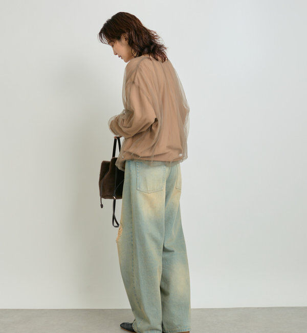  「【MONN.:.(モン)】ハイライズダメージDENIM」|デニム|