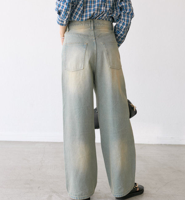  「【MONN.:.(モン)】ハイライズダメージDENIM」|デニム|