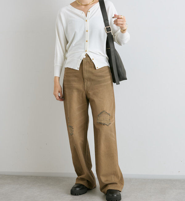  「【MONN.:.(モン)】ハイライズダメージDENIM」|デニム|