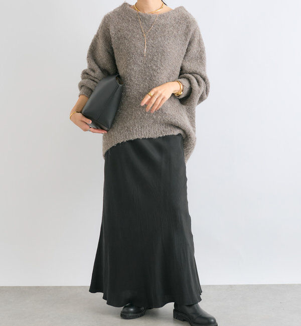  「【ゆったり感が可愛い】ブークレボリュームスリーブニット」|ニット・セーター|