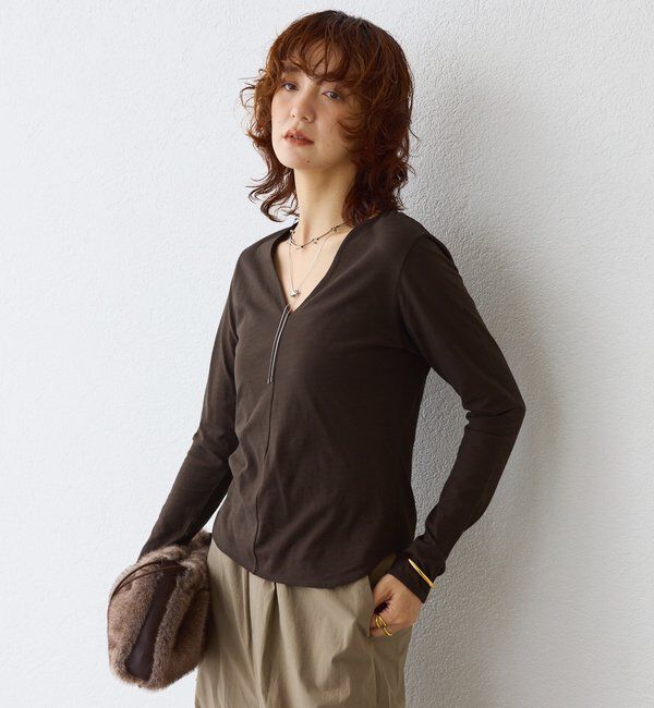  「【接触冷感】ディープVカットソー」|Tシャツ・カットソー|