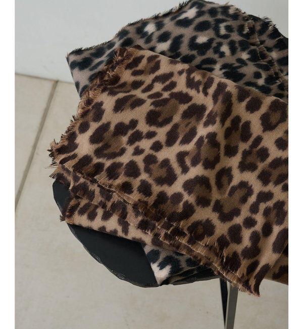  「レオパードストール」|マフラー|ブラウン