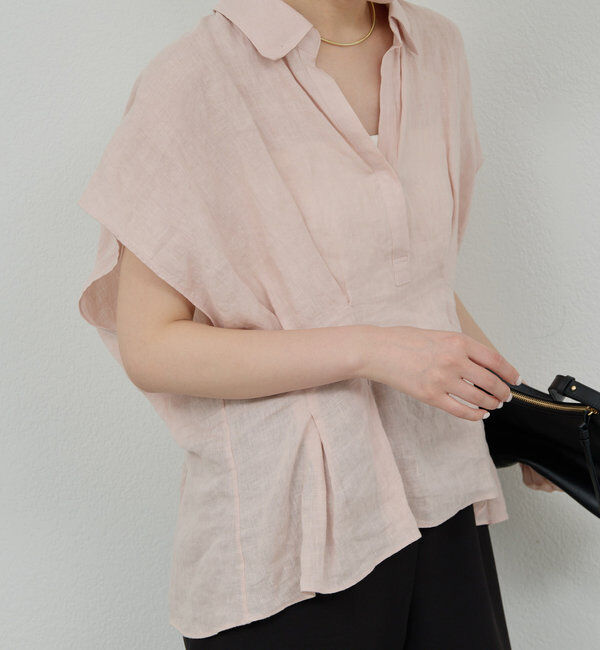  「【大人気ブラウスがリバイバル！】ハーフスリーブウエストシェイプシャツ」|シャツ・ブラウス|