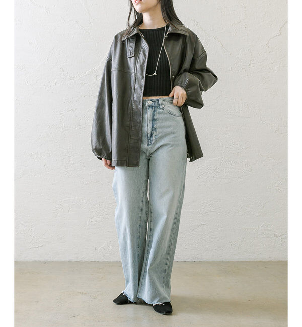  「【3色展開】フェイクレザージャケット」|その他|