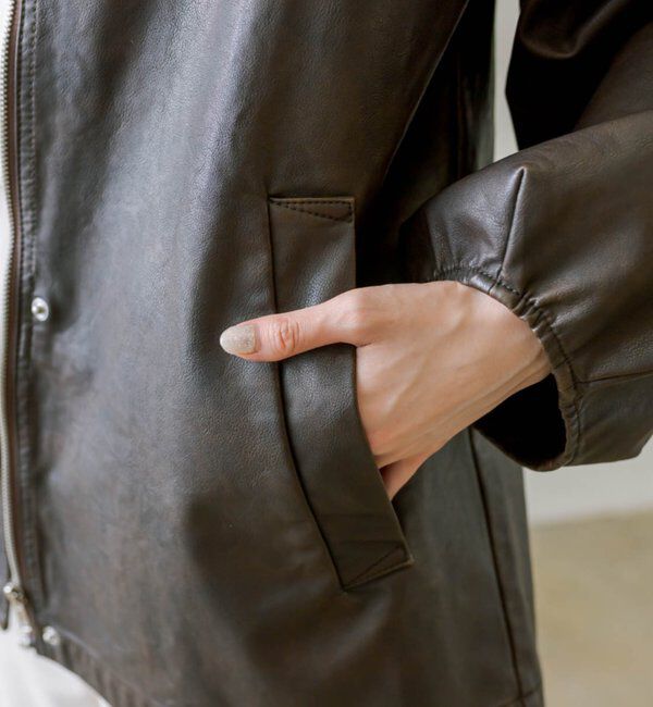  「【3色展開】フェイクレザージャケット」|その他|