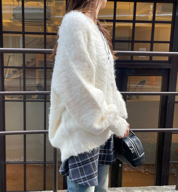  「[mline]シャギーロングカーディガン」|カーディガン|