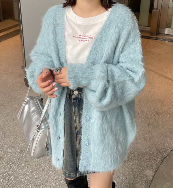  「[mline]シャギーロングカーディガン」|カーディガン|