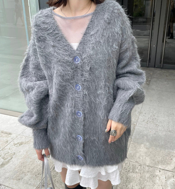  「[mline]シャギーロングカーディガン」|カーディガン|