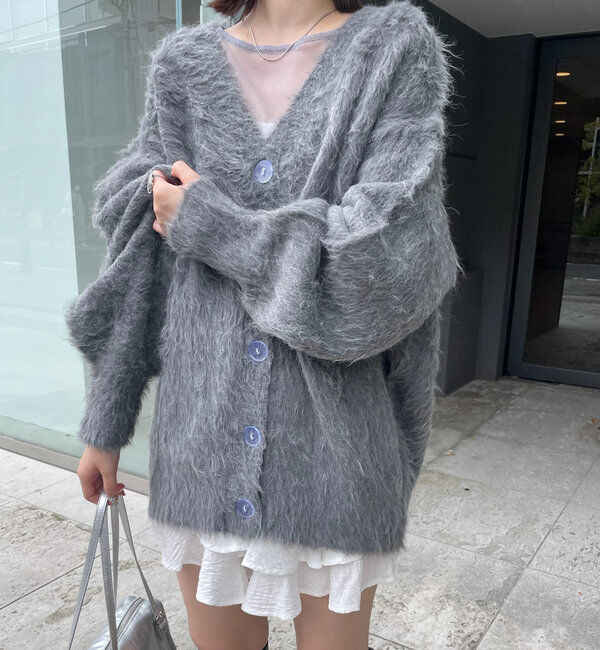  「[mline]シャギーロングカーディガン」|カーディガン|