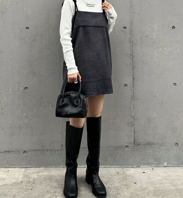  「[mline]シャギーリボンミニワンピ」|ワンピース|