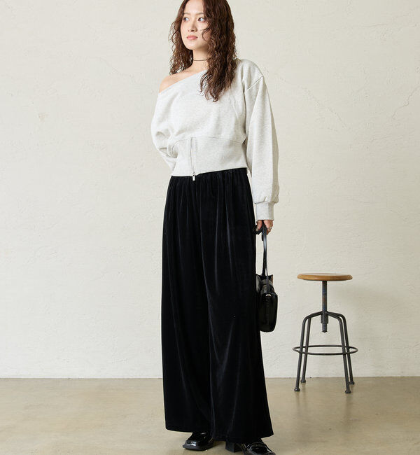  「[mline]ZIPオフショルロゴスウェット」|Tシャツ・カットソー|