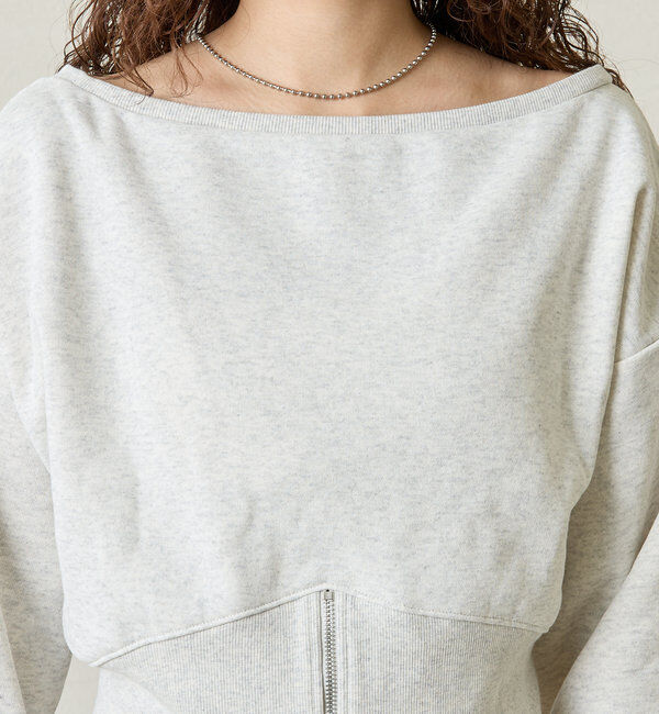  「[mline]ZIPオフショルロゴスウェット」|Tシャツ・カットソー|