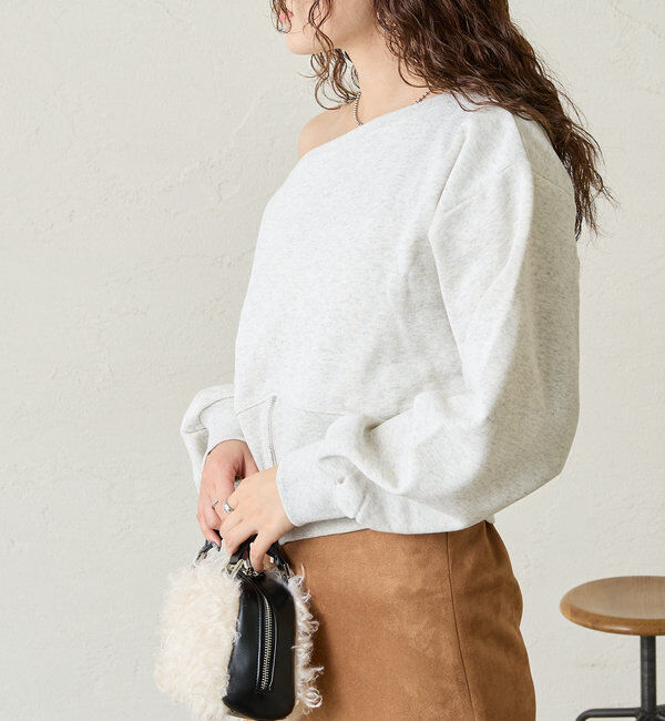  「[mline]ZIPオフショルロゴスウェット」|Tシャツ・カットソー|