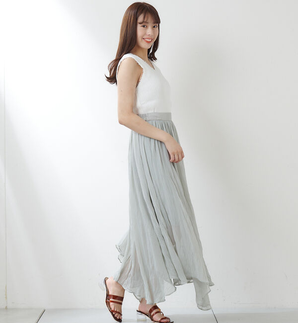  「楊柳クリンクルフレアスカート」|スカート|