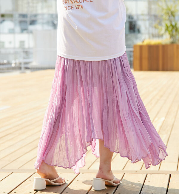  「楊柳クリンクルフレアスカート」|スカート|パープル