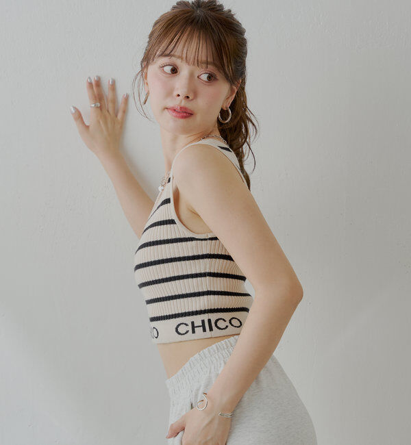  「【WEB限定/REVIVAL】裾ロゴクロップドタンクトップ」|キャミソール|