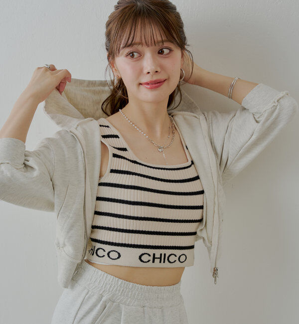  「【WEB限定/REVIVAL】裾ロゴクロップドタンクトップ」|キャミソール|