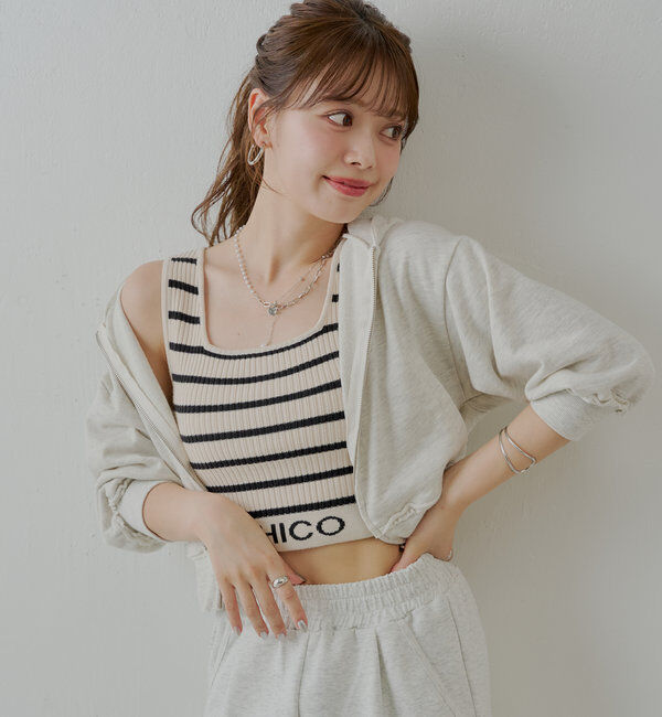  「【WEB限定/REVIVAL】裾ロゴクロップドタンクトップ」|キャミソール|