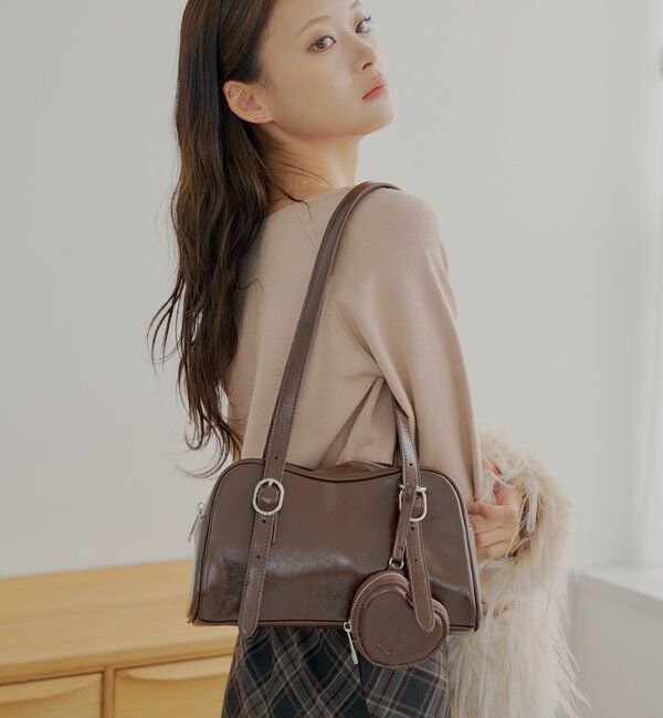  「ハートポーチ付ウェーブボストンバッグ」|ボストンバッグ|