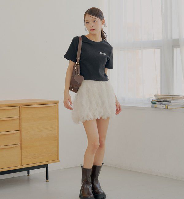  「チュールティアードバルーンショートパンツ」|チノ|