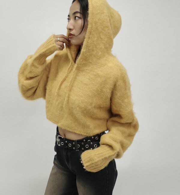  「【WEB限定】モヘアライクニットパーカー」|パーカー|