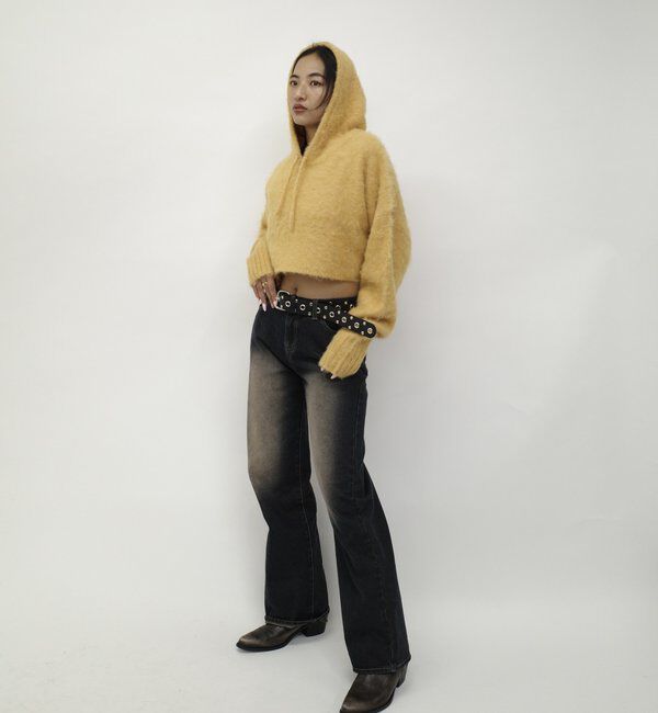  「【WEB限定】モヘアライクニットパーカー」|パーカー|