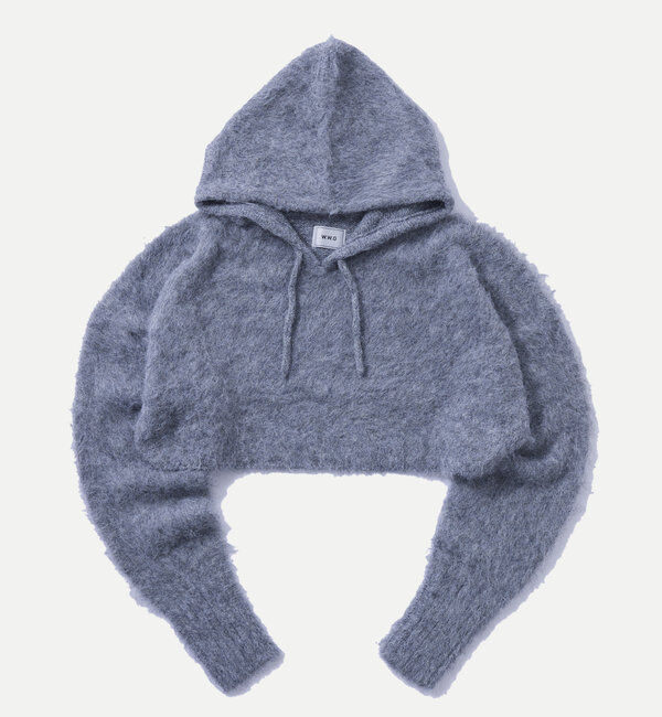  「【WEB限定】モヘアライクニットパーカー」|パーカー|